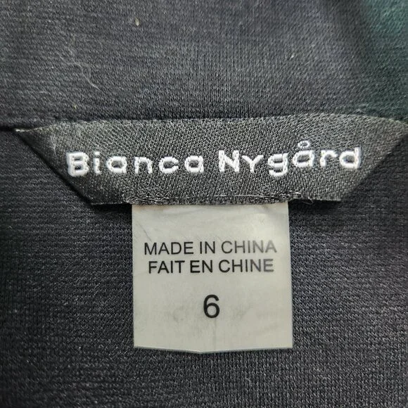 Bianca Nygard Zip Blazer size 6 zippered pockets & cuffs shoulder pads - Picture 7 of 8